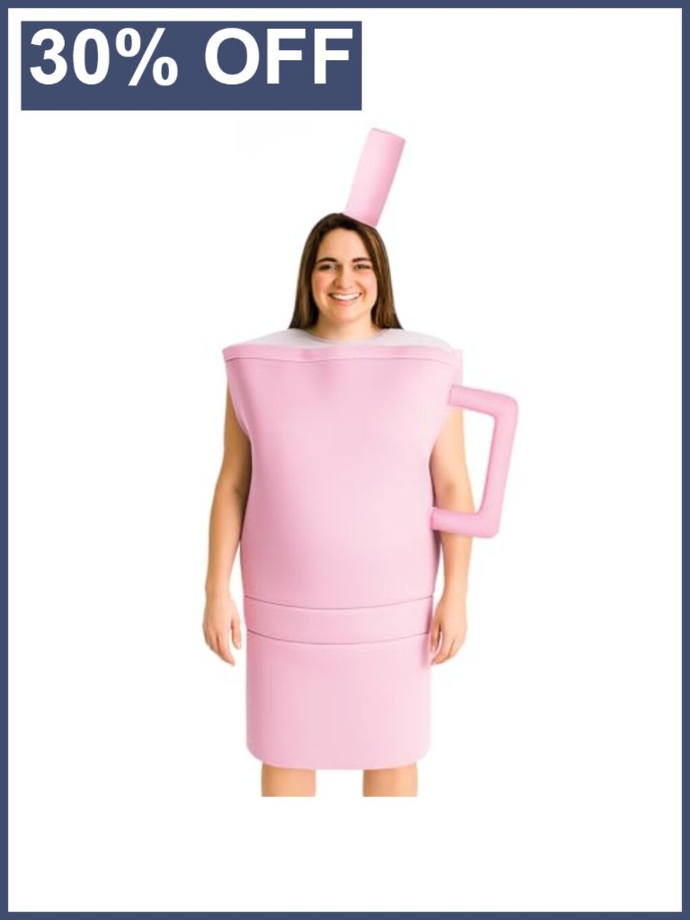 Adult Halloween Water Bottle Costume Set Foam Pullover with Straw Headpiece